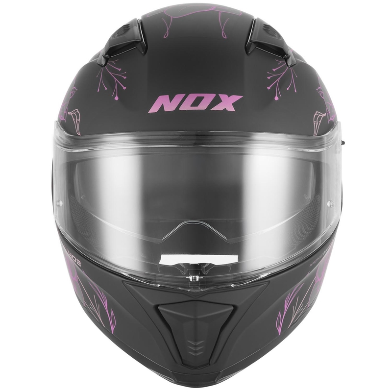 NOX N402 Spring zárt motoros bukósisak matt fekete-rózsaszín