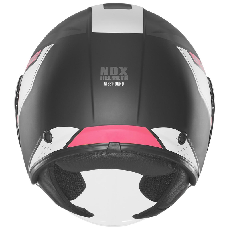 NOX N182 Round nyitott motoros bukósisak matt fekete-rózsaszín