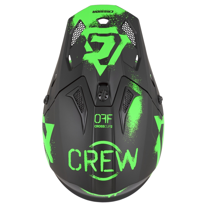 Cassida Cross Cup 2 Crew motokrossz bukósisak matt fekete-fluo zöld