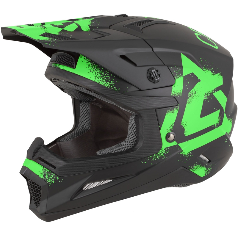 Cassida Cross Cup 2 Crew motokrossz bukósisak matt fekete-fluo zöld