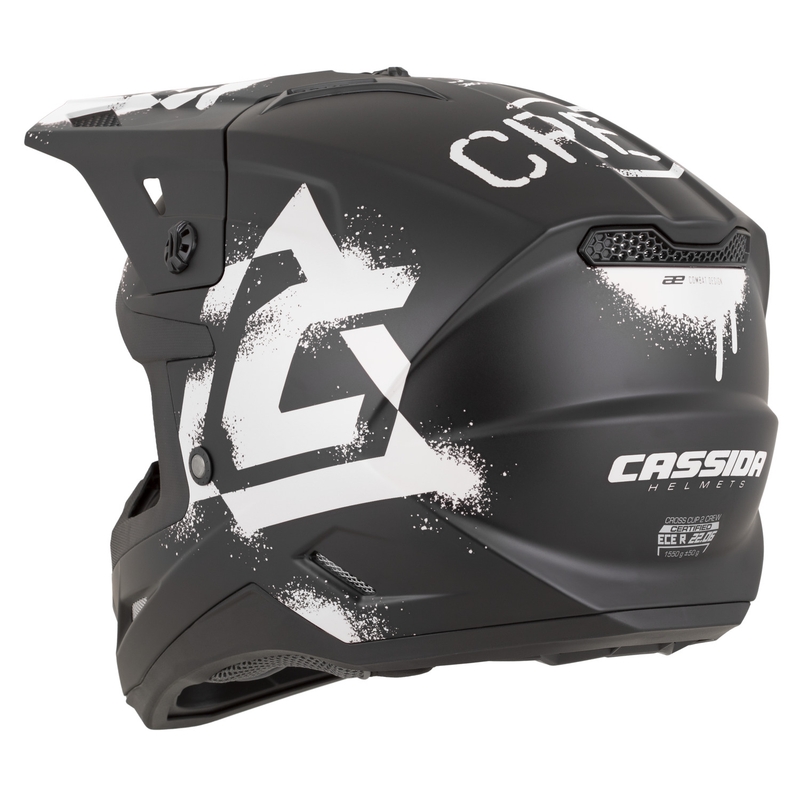 Cassida Cross Cup 2 Crew motokrossz bukósisak matt fekete-fehér