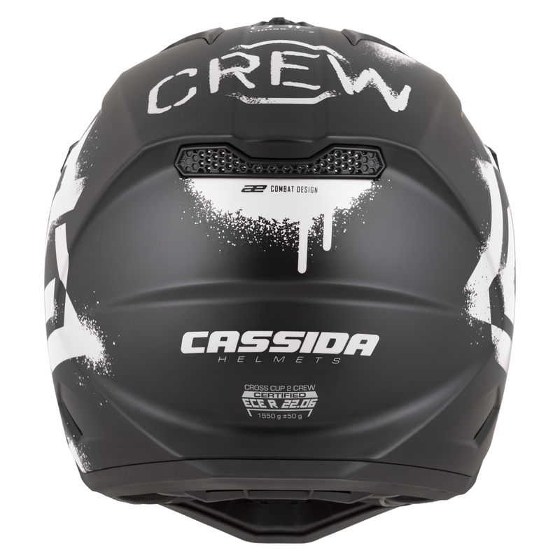Cassida Cross Cup 2 Crew motokrossz bukósisak matt fekete-fehér