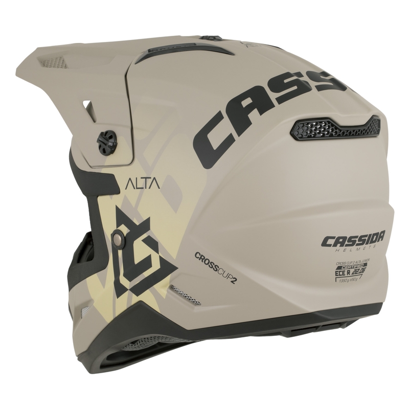 Cassida Cross Cup 2 Alta Junior gyerek motokrossz bukósisak matt homokszínű-szürke