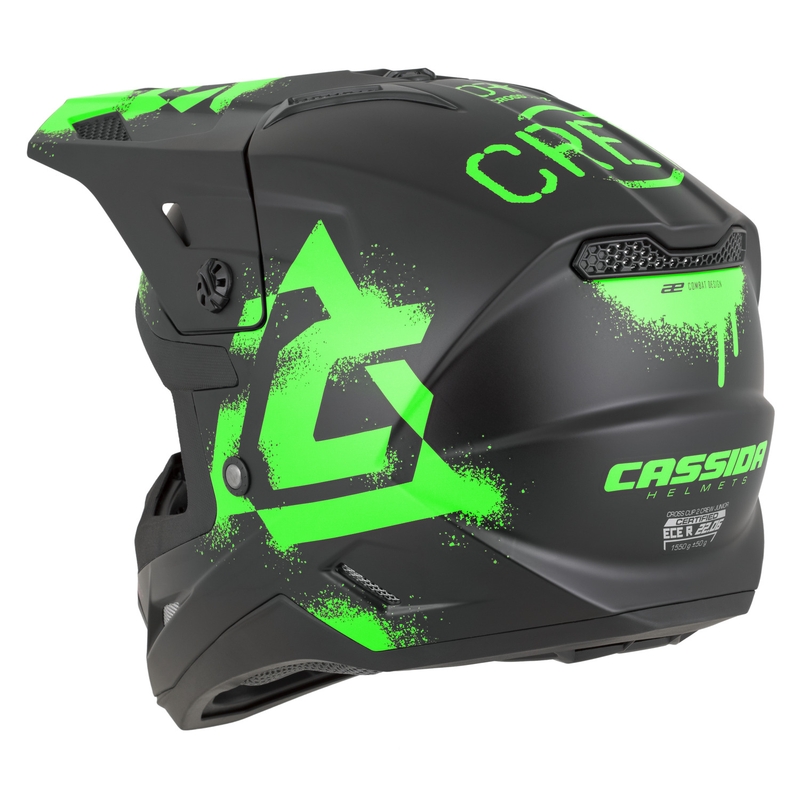Cassida Cross Cup 2 Crew Junior gyerek motokrossz bukósisak matt fekete-fluo zöld