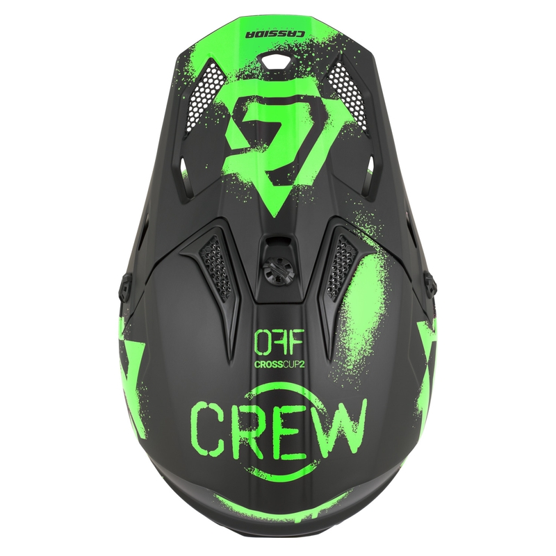 Cassida Cross Cup 2 Crew Junior gyerek motokrossz bukósisak matt fekete-fluo zöld