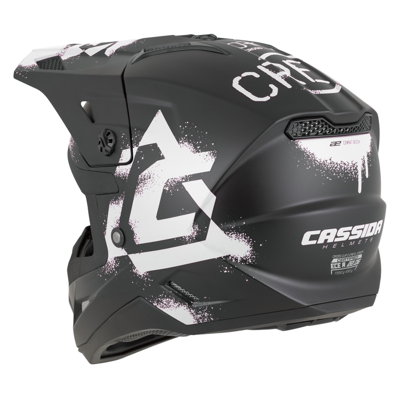 Cassida Cross Cup 2 Crew Junior gyerek motokrossz bukósisak matt fekete-fehér