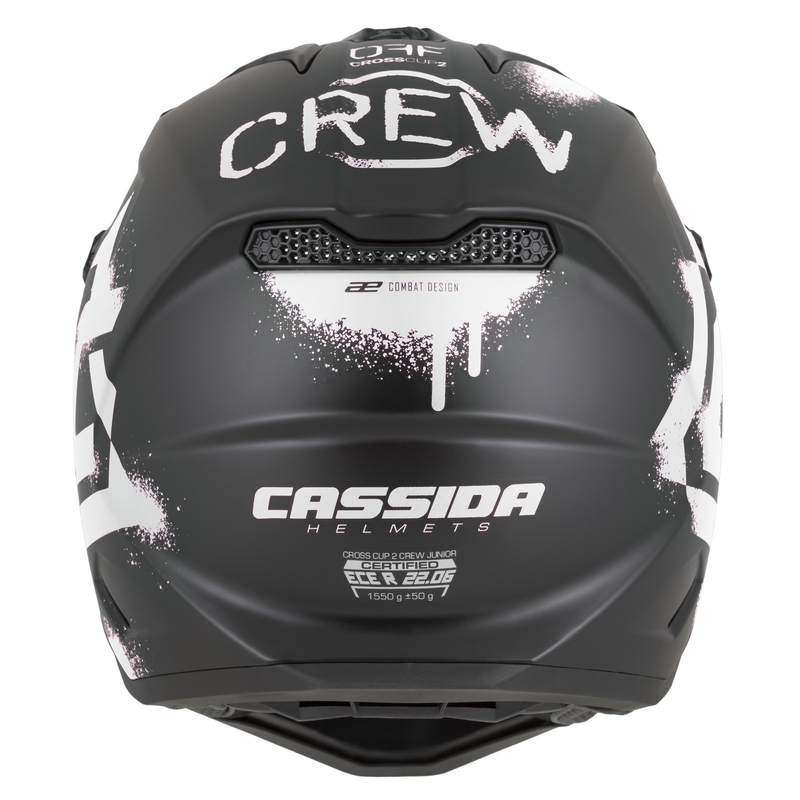 Cassida Cross Cup 2 Crew Junior gyerek motokrossz bukósisak matt fekete-fehér