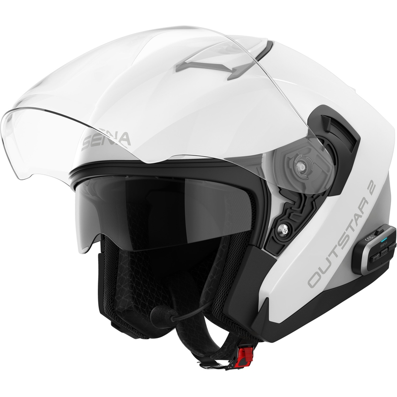 SENA Outstar 2 nyitott motoros bukósisak headsettel fényes fehér