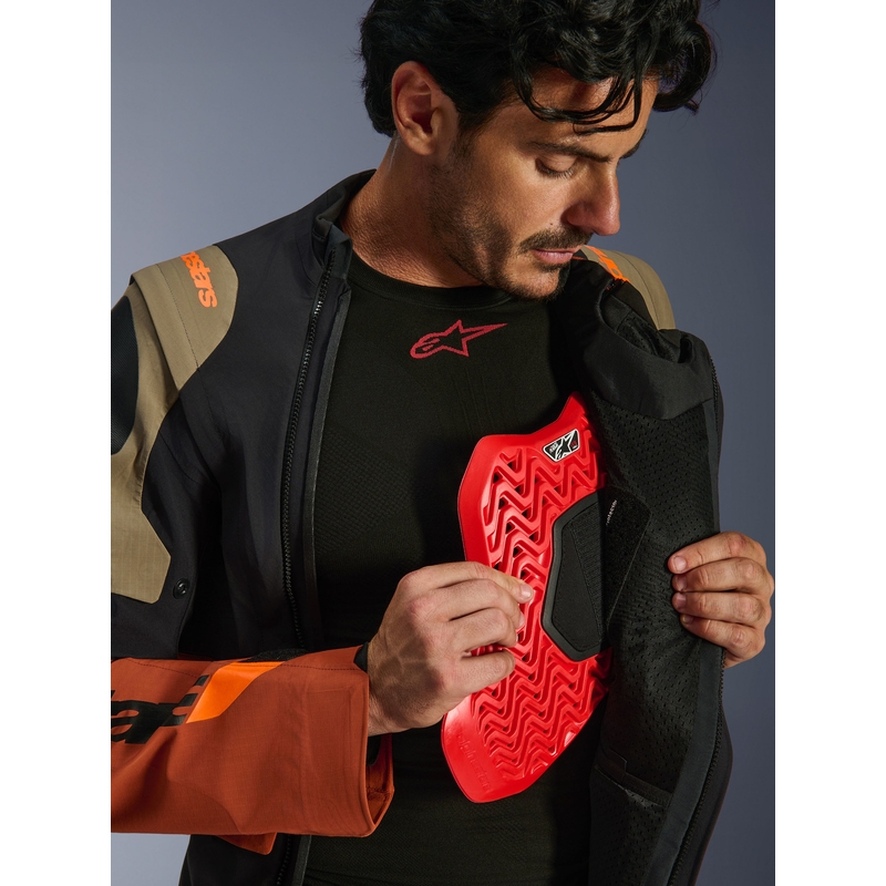 Alpinestars Halo PRO Drystar XF motoros kabát világosbarna–sötétnarancs–fekete