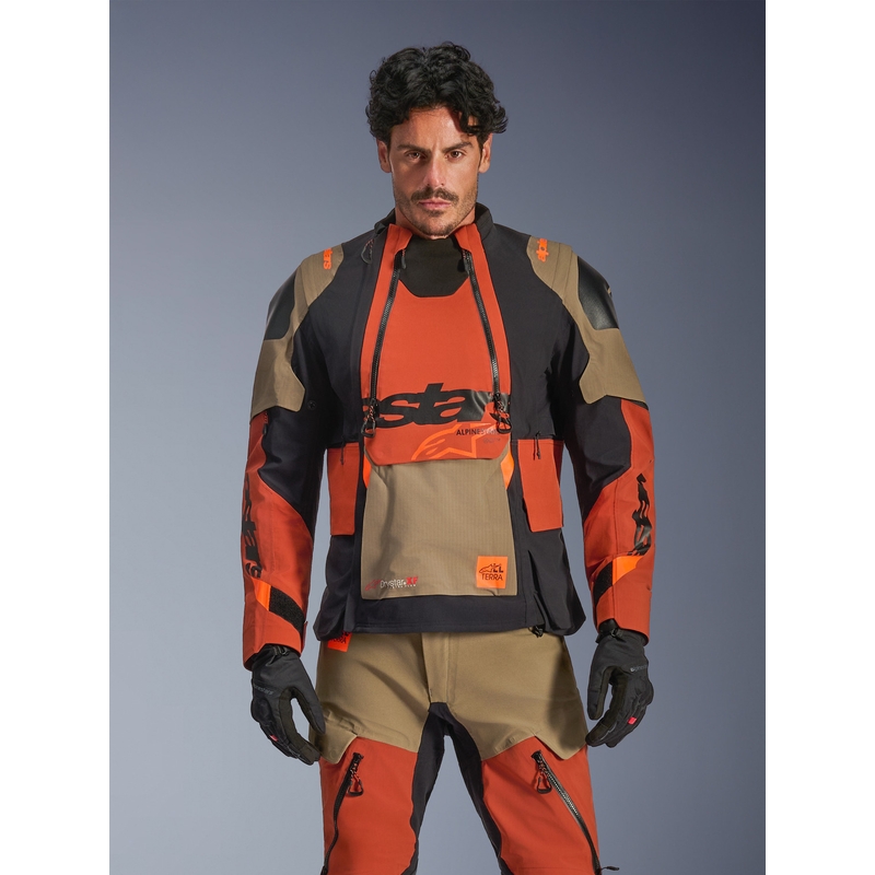 Alpinestars Halo PRO Drystar XF motoros kabát világosbarna–sötétnarancs–fekete