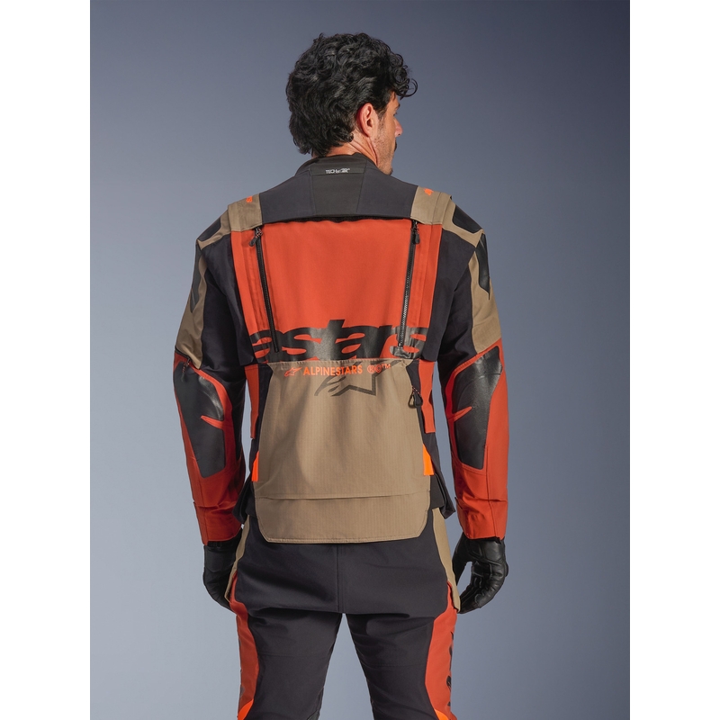 Alpinestars Halo PRO Drystar XF motoros kabát világosbarna–sötétnarancs–fekete