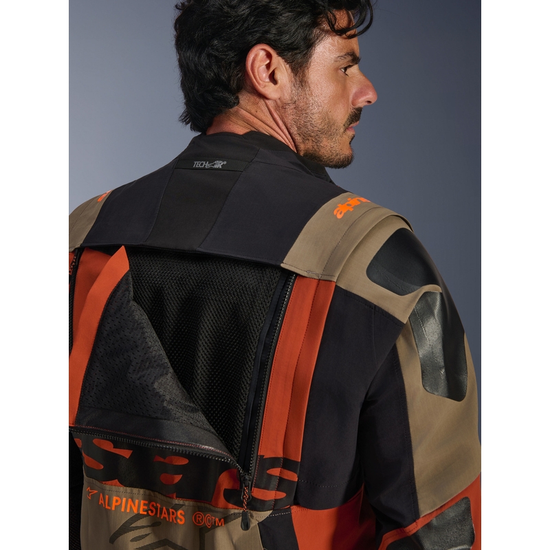 Alpinestars Halo PRO Drystar XF motoros kabát világosbarna–sötétnarancs–fekete