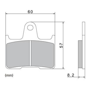 NISSIN fékbetét félmetál keverék 60x57x8.2mm 2 darab