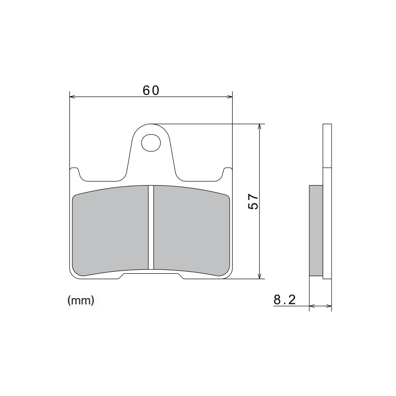 NISSIN fékbetét félmetál keverék 60x57x8.2mm 2 darab