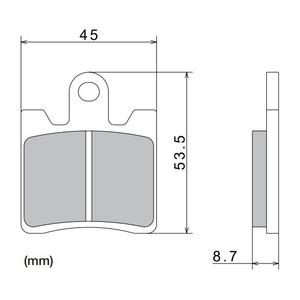 NISSIN fékbetét félmetál keverék 40x53.5x8.7mm 2 darab