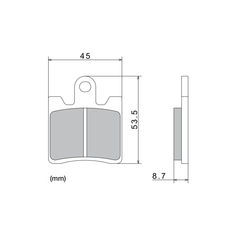 NISSIN fékbetét félmetál keverék 40x53.5x8.7mm 2 darab