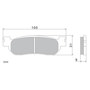 NISSIN fékbetét félmetál keverék 100x31x9mm 2 darab