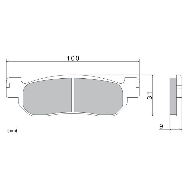 NISSIN fékbetét félmetál keverék 100x31x9mm 2 darab