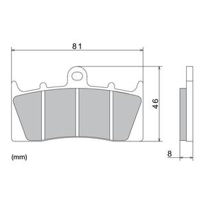 NISSIN fékbetét félmetál keverék 81x46x8mm 2 darab