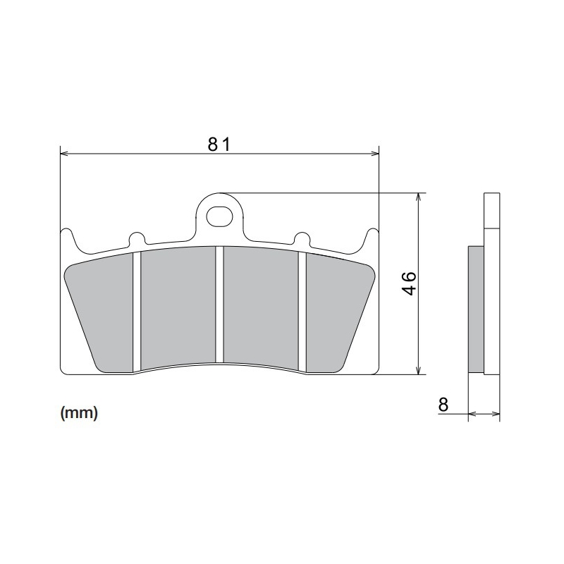 NISSIN fékbetét félmetál keverék 81x46x8mm 2 darab