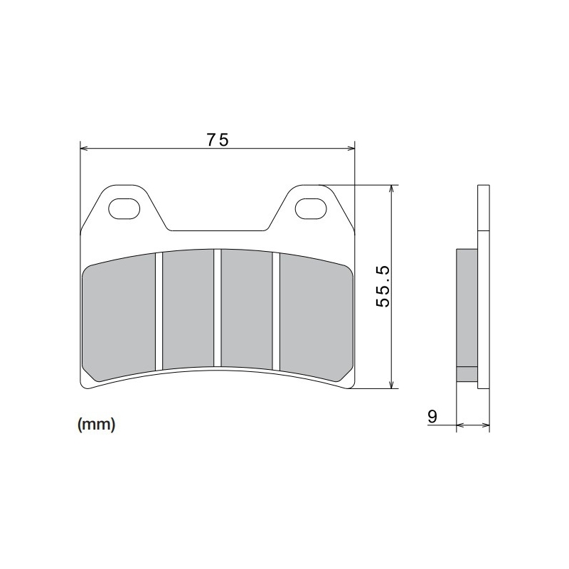 NISSIN fékbetét félmetál keverék 76x55.5x9mm 2 darab