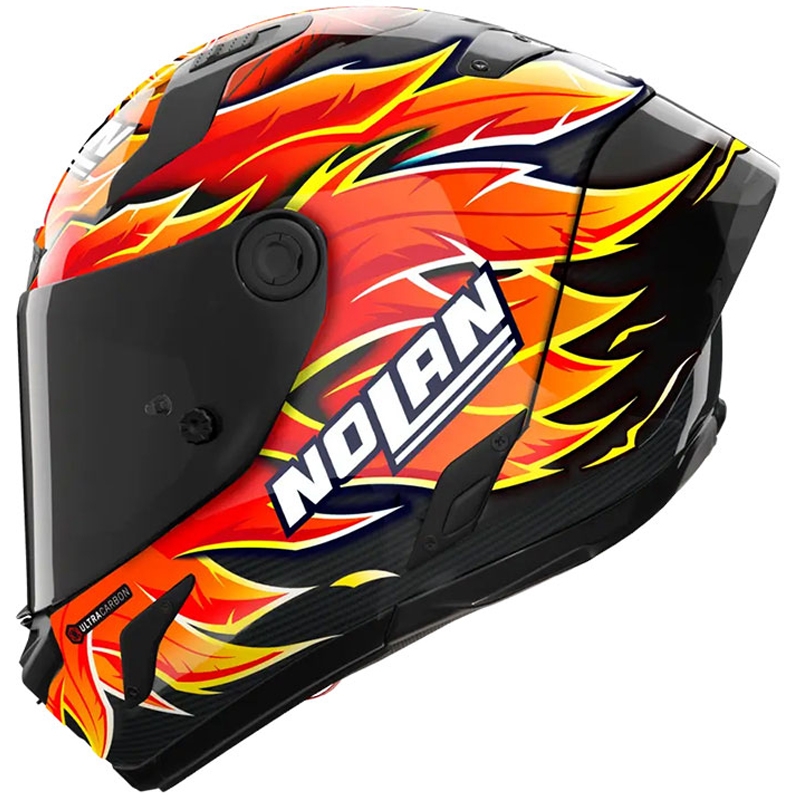 Nolan X-804 RS Ultra Carbon Replica Iannone 368 zárt motoros bukósisak fekete-piros-narancssárga-sárga