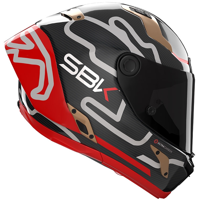 Nolan X-804 RS Ultra Carbon SBK 360 zárt motoros bukósisak fényes fekete-piros-arany