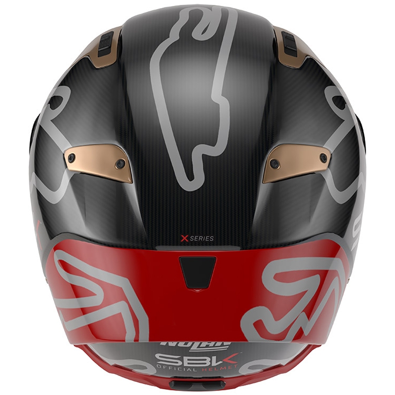 Nolan X-804 RS Ultra Carbon SBK 360 zárt motoros bukósisak fényes fekete-piros-arany