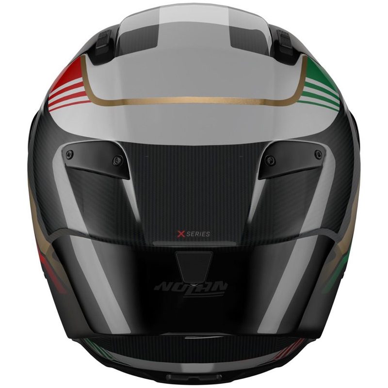 Nolan X-804 RS Ultra Carbon Piega 367 zárt motoros bukósisak fényes fekete-arany-piros-zöld