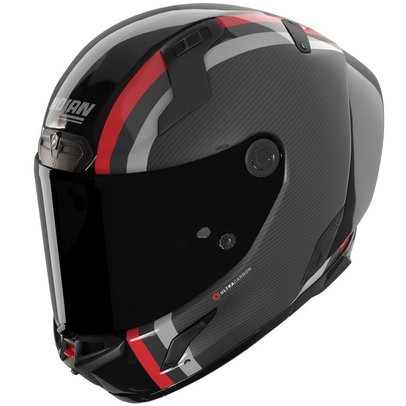 Nolan X-804 RS Ultra Carbon Gemini 364 zárt motoros bukósisak fényes szürke-fekete-piros-antracit