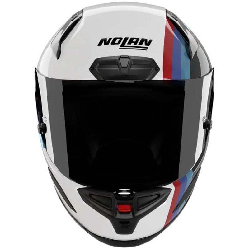 Nolan X-804 RS Ultra Carbon Gemini 365 zárt motoros bukósisak fényes szürke-fehér-kék-piros