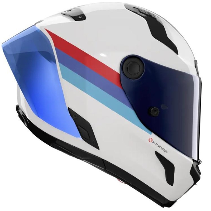 Nolan X-804 RS Ultra Carbon Gemini 365 zárt motoros bukósisak fényes szürke-fehér-kék-piros