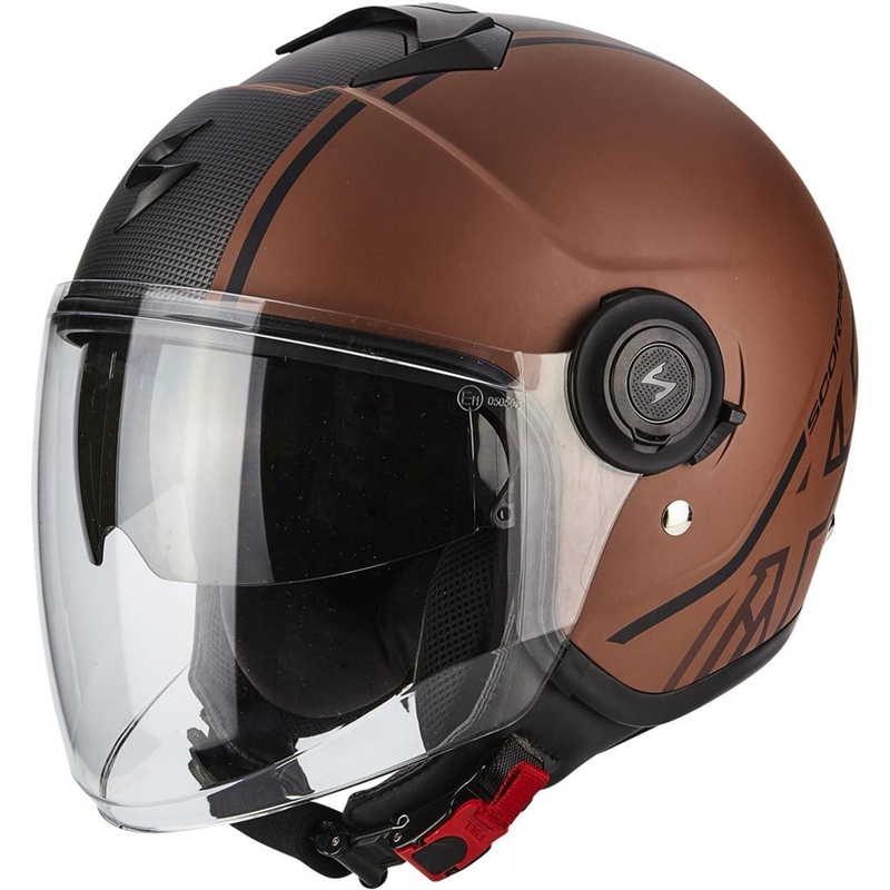 Scorpion EXO-CITY Avenue nyitott motoros sisak barna-fekete