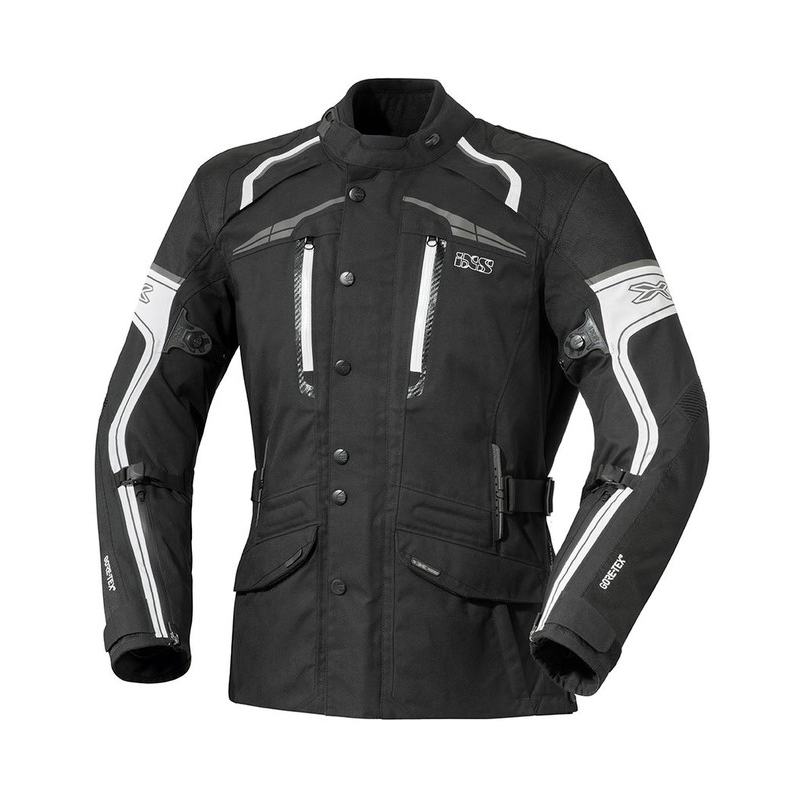 iXS Montgomery motorkerékpár kabát fekete-fehér