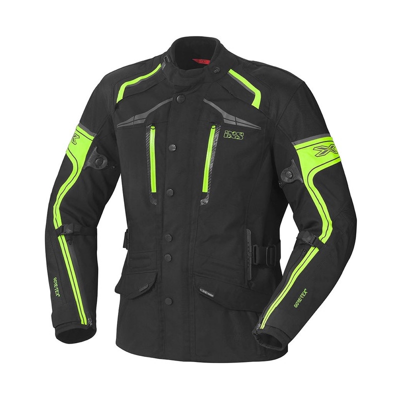 Női motoros kabát iXS Montgomery fekete-fluo sárga