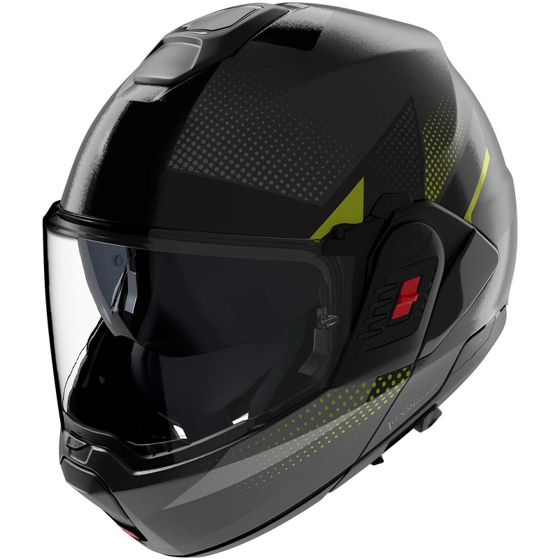 Překlápěcí helma na motorku Nolan N120-1 Ciclone 362 matná šedo-černo-zelená