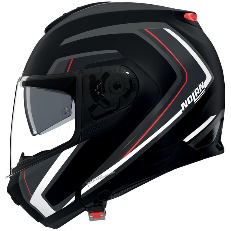 Nolan N100-6 Radiante N-com 357 felnyitható motoros bukósisak fekete-ezüst-piros