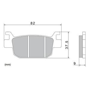NISSIN fékbetét félmetál keverék 82x37.5x9mm 2 darab