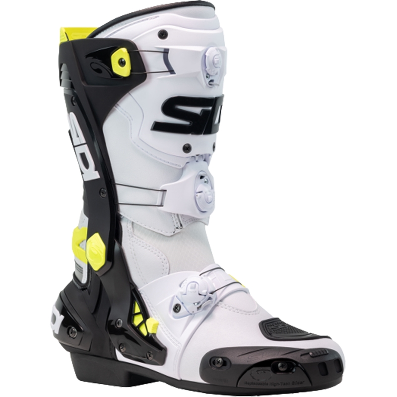 SiDi Rex motoros csizma fehér-fekete-sárga