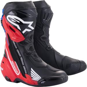 Alpinestars Supertech R Honda motoros csizma fekete-piros fluo-kék-fehér