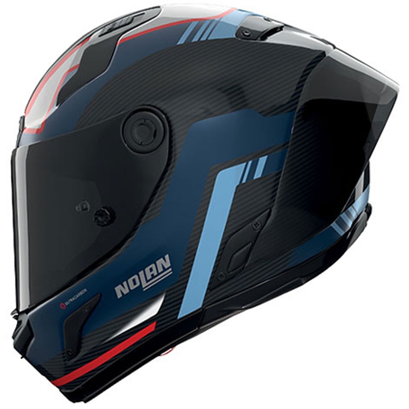 Nolan X-804 RS Piega 366 zárt motoros bukósisak fényes fekete-kék-fehér-piros