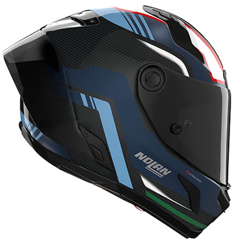 Nolan X-804 RS Piega 366 zárt motoros bukósisak fényes fekete-kék-fehér-piros