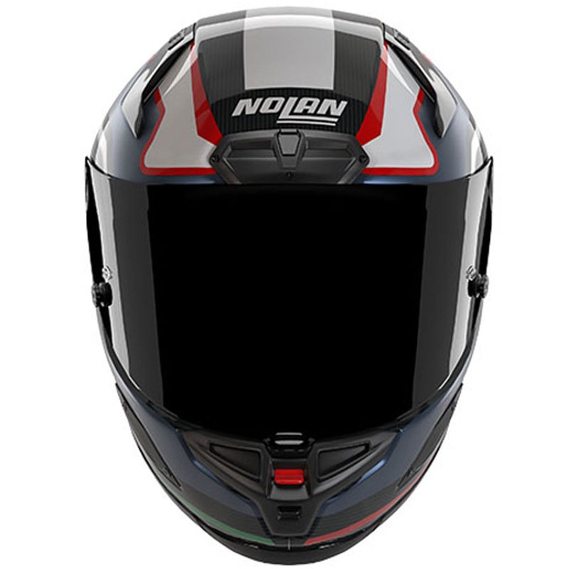 Nolan X-804 RS Piega 366 zárt motoros bukósisak fényes fekete-kék-fehér-piros