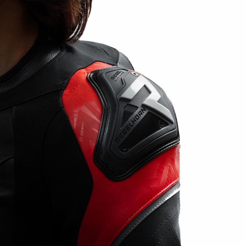 Rebelhorn Diva RS női motoros bőrkabát fekete-piros
