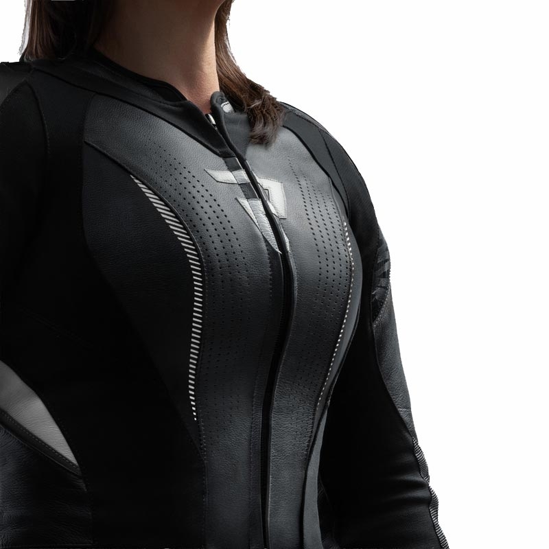 Rebelhorn Diva RS női motoros bőrkabát fekete-fehér