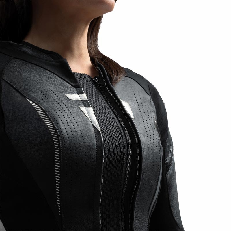 Rebelhorn Diva RS női motoros bőrkabát fekete-fehér