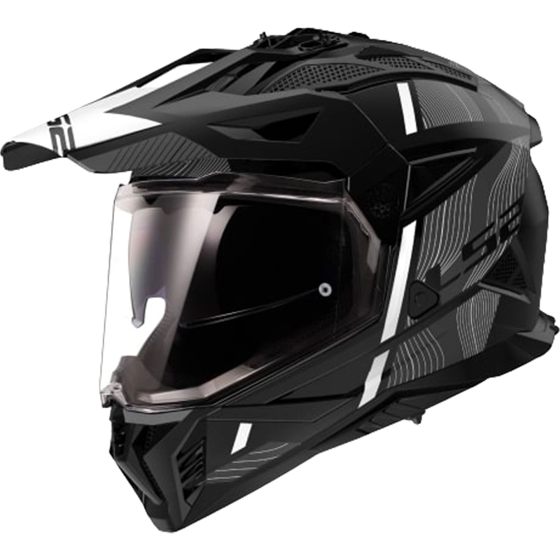 LS2 MX702 PIONEER II HILL enduro bukósisak matt fekete-fehér