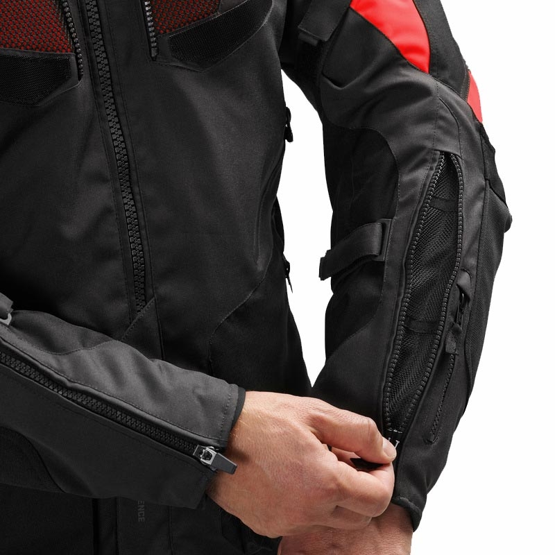 Rebelhorn Hiker IV motoros kabát fekete-sötétszürke-piros