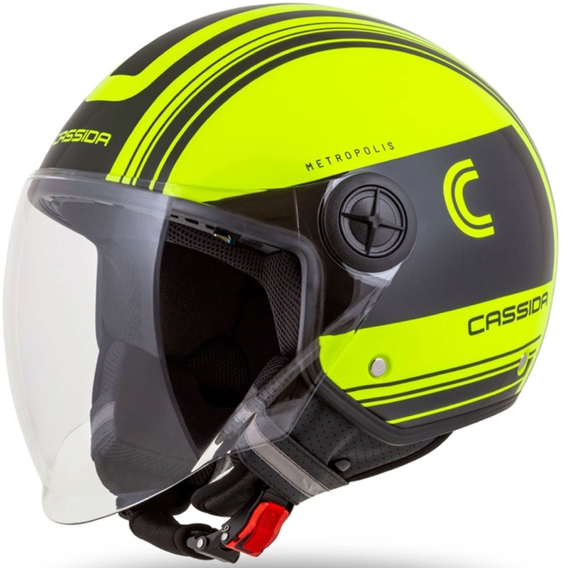 Cassida Handy Metropolis Safety nyitott bukósisak fluo sárga-fekete-fényvisszaverős szürke