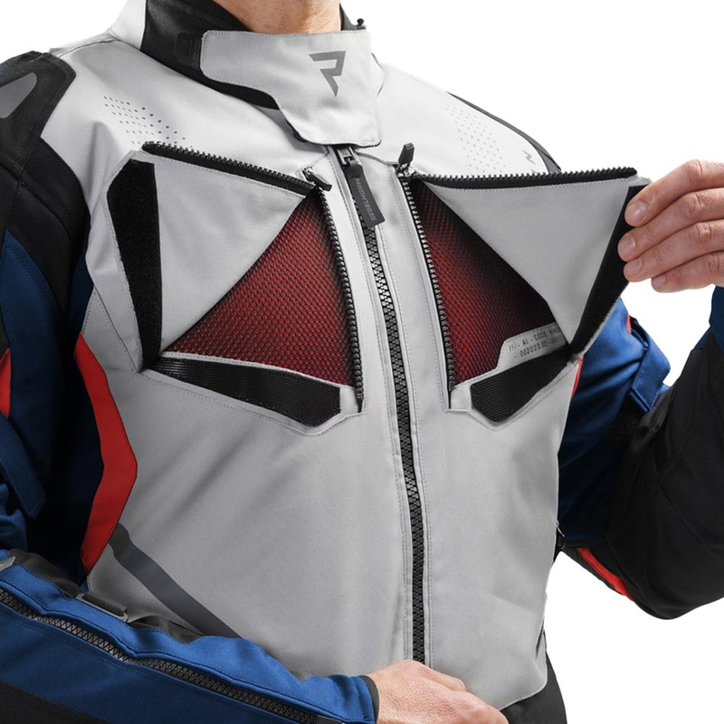 Rebelhorn Hiker IV motoros kabát világosszürke-kék-piros